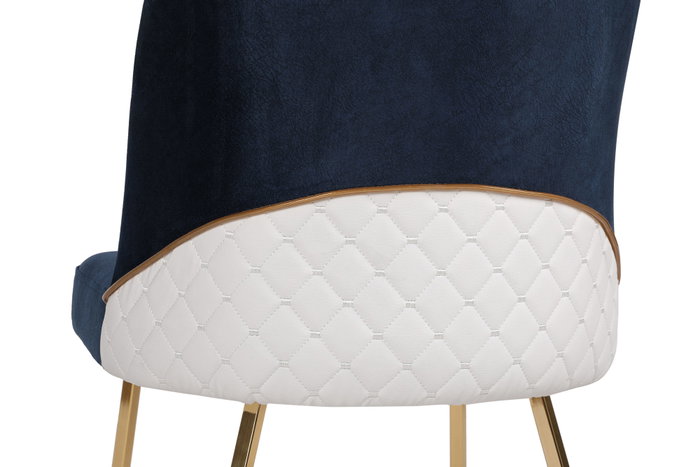 Hanah Home Madrid 908 V2 Sillas Barrocas Doradas Azul Oscuro Terciopelo/Piel Sintética